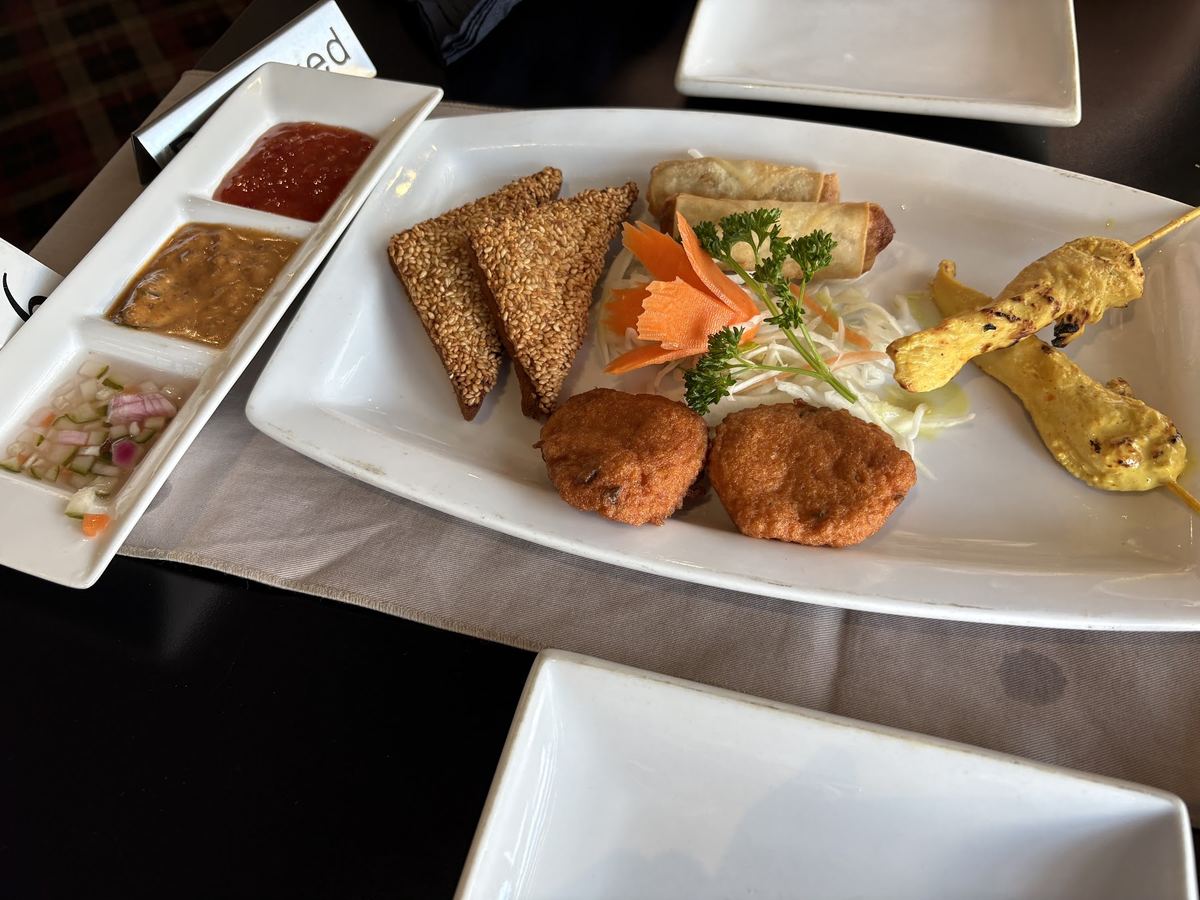 A Thai starter platter at Kamthai, Whitby